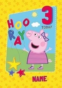 Tap to view Peppa Pig - 3 Today Personalised Card