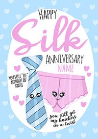 Tap to view 12th Anniversary Silk personalised Card