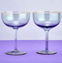 Tap to view Cocktail Glasses with Gold Rim Set