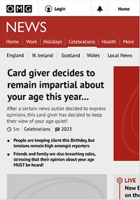 Tap to view Topical Headline Birthday Card