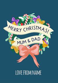 Tap to view Mum & Dad Wreath Personalised Christmas Card