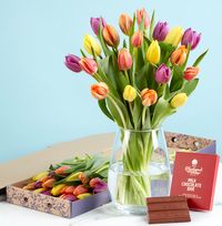 Tap to view The Mixed Tulip Letterbox with Luxury Chocolate