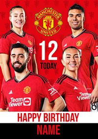 Tap to view Man United - 12th Birthday Personalised Players Card