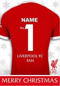 Tap to view Liverpool FC - Football Shirt Personalised Christmas Card
