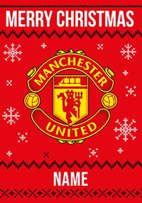 Tap to view Man United - Crest Personalised Christmas Card