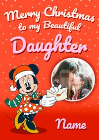 Tap to view Beautiful Daughter Minnie Mouse Photo Christmas Card