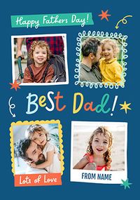 Tap to view Best Dad 4 Photo Collage Father's Day Card