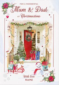 Tap to view Mum & Dad Scenic Personalised Christmas Card