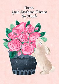 Tap to view Bunny and Flowers Thank You Personalised Card