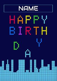 Tap to view Retro Game Text Birthday Card