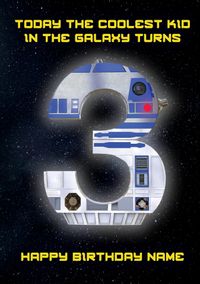 Tap to view Star Wars - R2D2 Happy 3rd Birthday Card