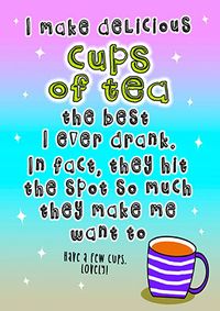 Tap to view Cups of Tea Birthday Card