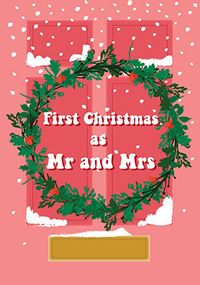 Tap to view 1st Christmas as Mr & Mrs Wreath Card