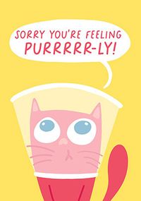 Tap to view Sorry You're Feeling Purrrrrly Get Well Card