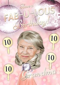 Tap to view Have a Fab-u-lous Birthday Grandma Photo Card