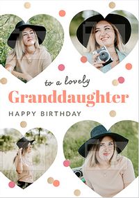 Tap to view Lovely Granddaughter Multi Photo Birthday Card