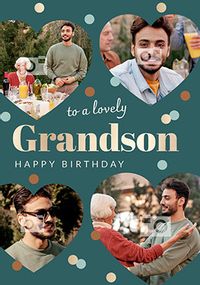 Tap to view Lovely Grandson Photo Birthday Card