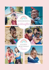 Tap to view Wonderful Goddaughter Rainbow Photo Birthday Card