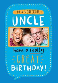 Tap to view Wonderful Uncle Photo Birthday Card