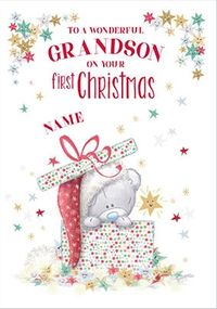 Tap to view Tiny Tatty - First Christmas Grandson Personalised Card