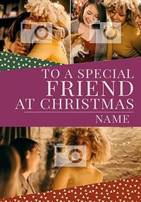Tap to view Friend Multi Photo Christmas Card - You're Gold