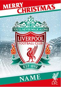 Tap to view Liverpool FC - Crest Personalised Christmas Card