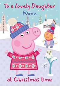 Tap to view Peppa Pig - Lovely Daughter Personalised Christmas Card