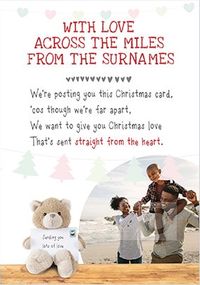 Tap to view Across the Miles Teddy Bear Photo Christmas Card