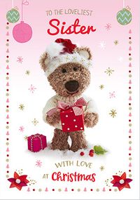 Tap to view Barley Bear - Loveliest Sister Personalised Christmas Card