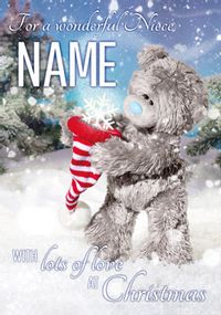 Tap to view Niece Christmas Card Collecting Snowflakes - Me to You Photo Finish