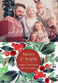 Tap to view Merry and Bright Happy Christmas Photo Card