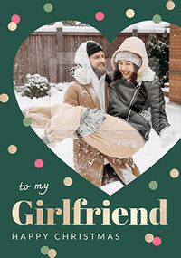 Tap to view Girlfriend Happy Christmas Photo Heart Card