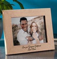 Tap to view Valentines Personalised Wooden Photo Frame - Landscape