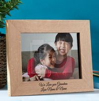 Tap to view We Love You Grandma Personalised Wooden Photo Frame - Landscape