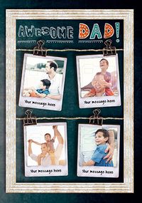 Tap to view Awesome Dad Multi Photo Birthday Card