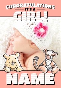 Tap to view Winnie the Pooh Newborn Baby Girl Card