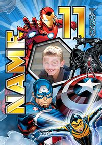 Tap to view Avengers Age 11 Birthday Photo Card