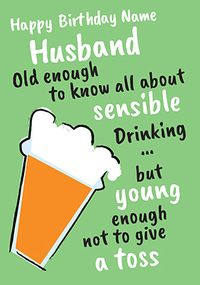 Tap to view Fizz Husband Birthday Card - Old Enough