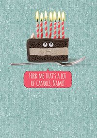 Tap to view Fork Me Personalised Birthday Card