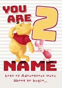 Tap to view You Are 2 Pooh & Piglet Birthday Card