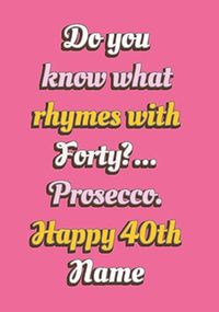 Tap to view Prosecco Rhymes Personalised Card