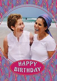 Tap to view Happy Birthday Circle Photo Frame Card