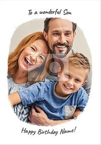 Tap to view To a Wonderful Son Full Photo Birthday Card