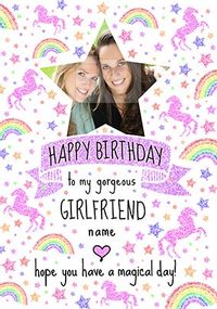 Tap to view Girlfriend Magical Day Photo Birthday Card