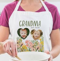 Tap to view Wild Bloom Grandma Photo Upload Personalised Apron