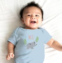 Tap to view Initials Elephant Personalised Baby Grow
