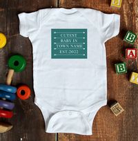 Tap to view Cutest Baby in Town Personalised Baby Grow