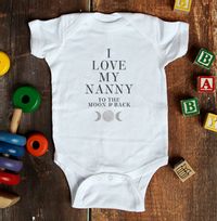 Tap to view Nanny To The Moon and Back Personalised Baby Grow
