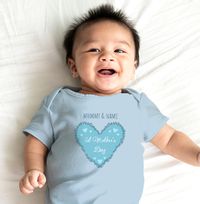 Tap to view First Mothers Day Blue Personalised Baby Grow