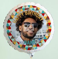 Tap to view Personalised Photo Balloon - Geometric Border